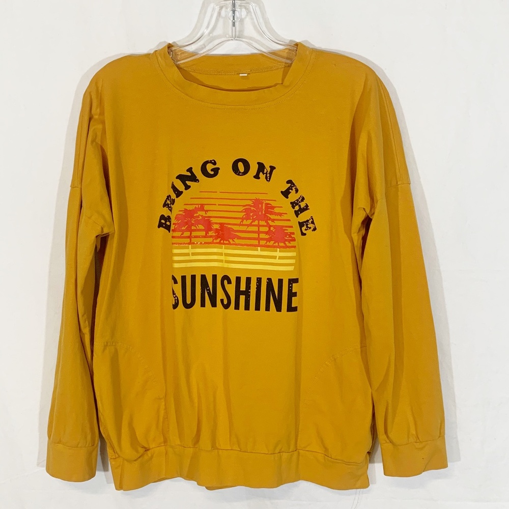 No Brand Mustard Graphic Sweatshirt Size M - Picture 1 of 5
